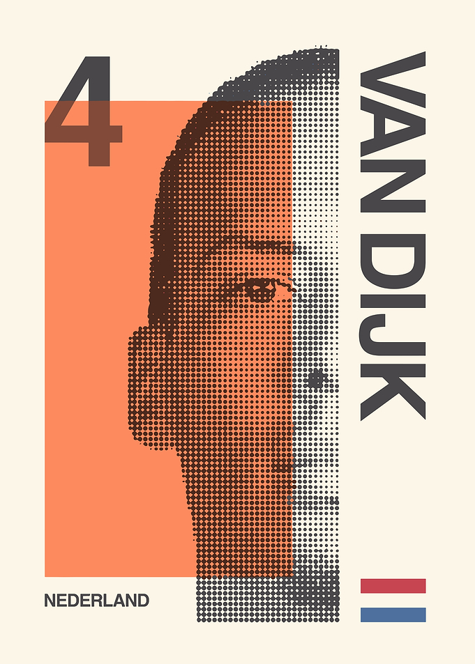 Portrait of Van Dijk on Dutch Stamp