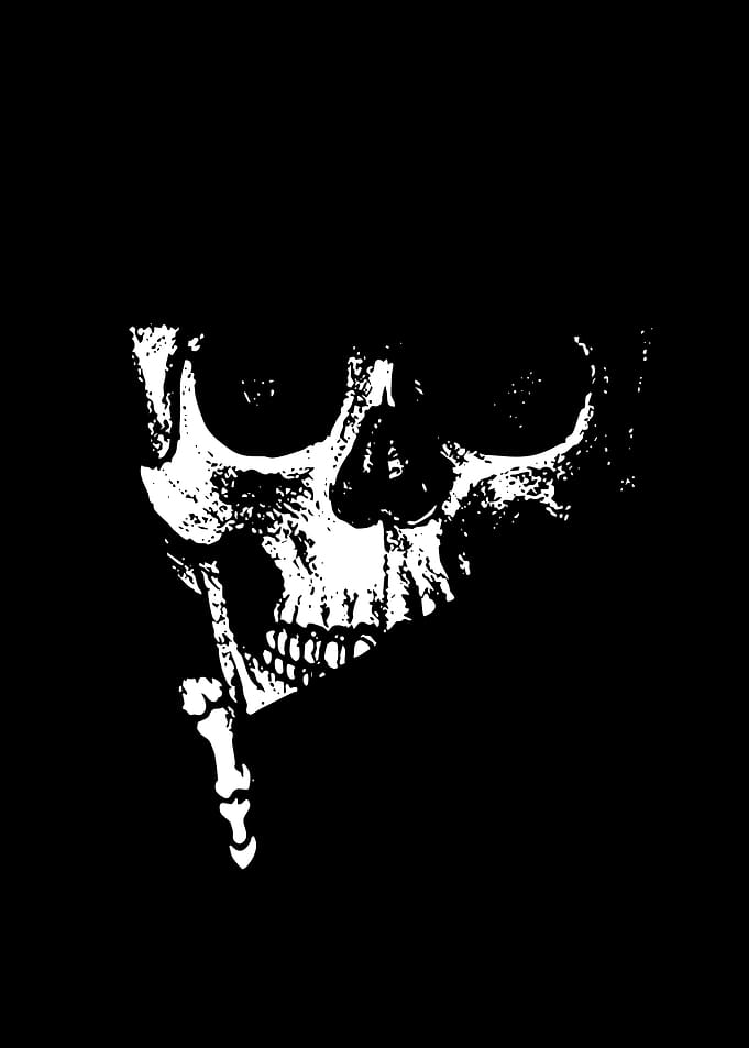 Grim Reaper Skull with Bone