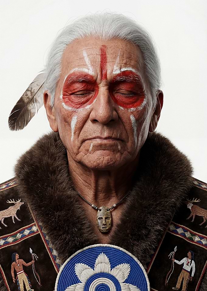 Native American Elder with War Paint