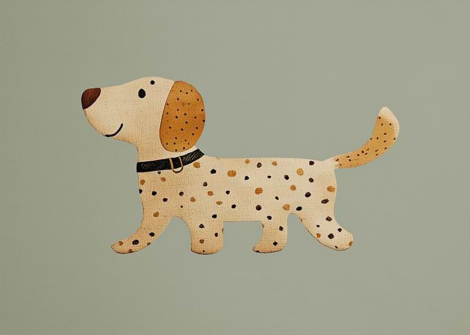 Cute Spotted Dachshund Dog Illustration