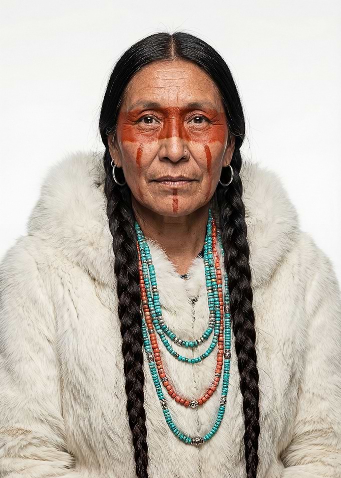 Native American Woman with Face Paint