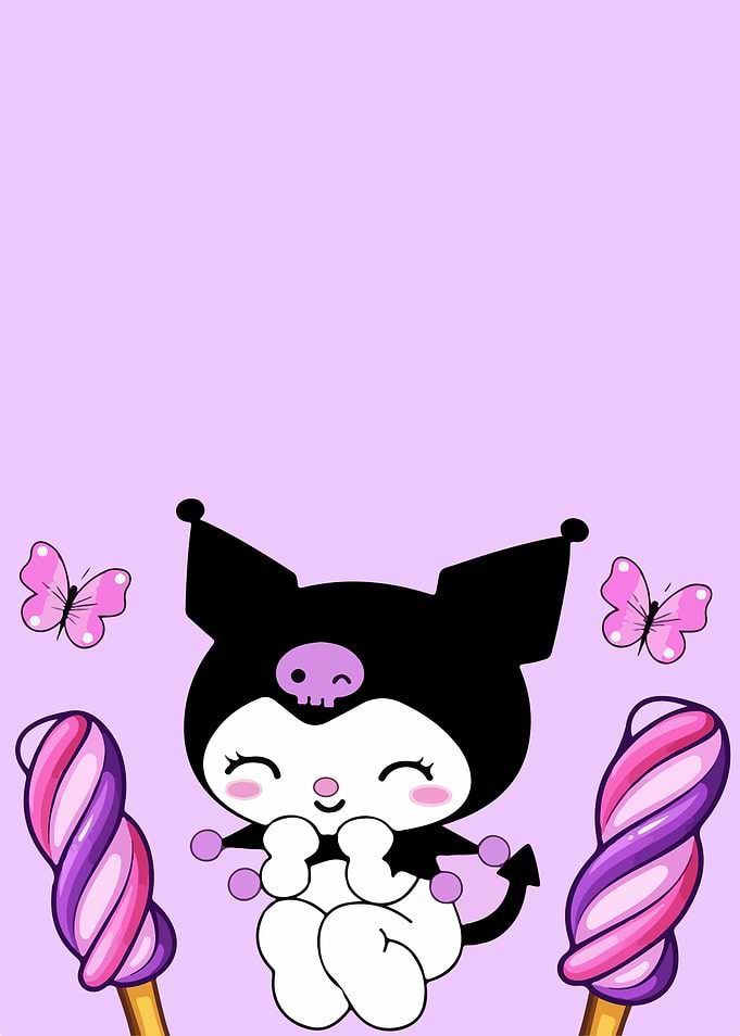Kuromi with Butterflies and Candy