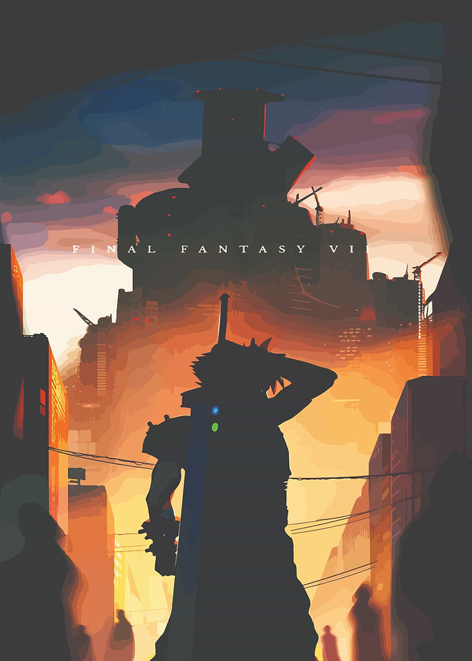 Final Fantasy VII Cityscape Silhouette