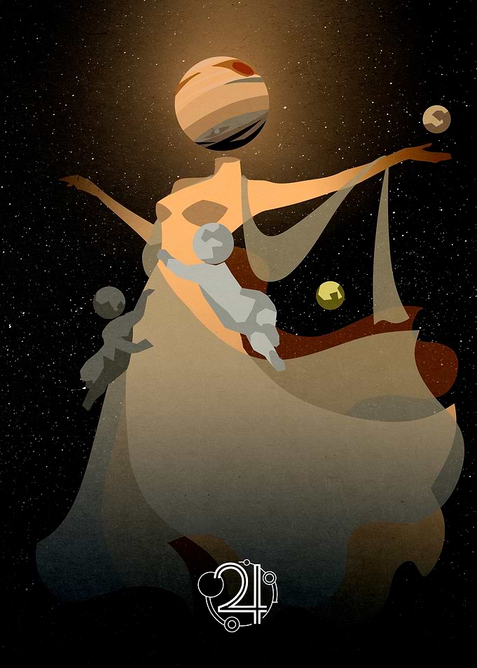 Jupiter Goddess with Moons
