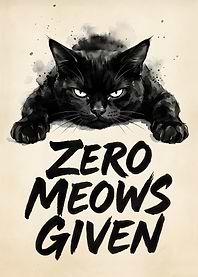 Black Cat Zero Meows Given