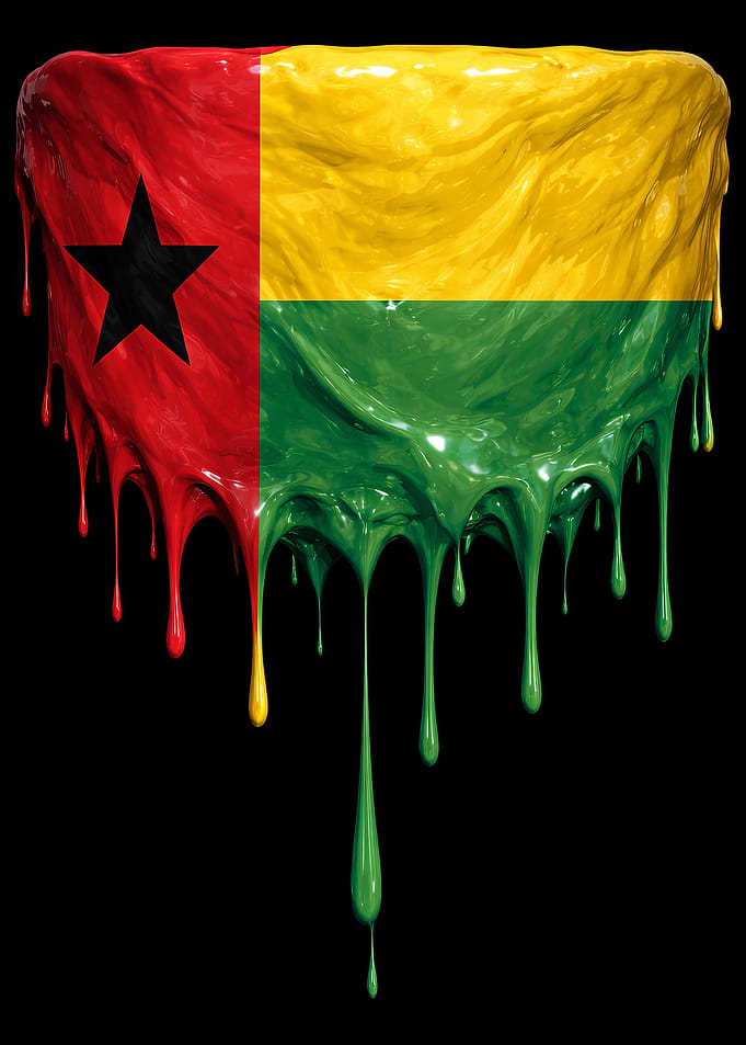 Dripping Flag of Guinea-Bissau