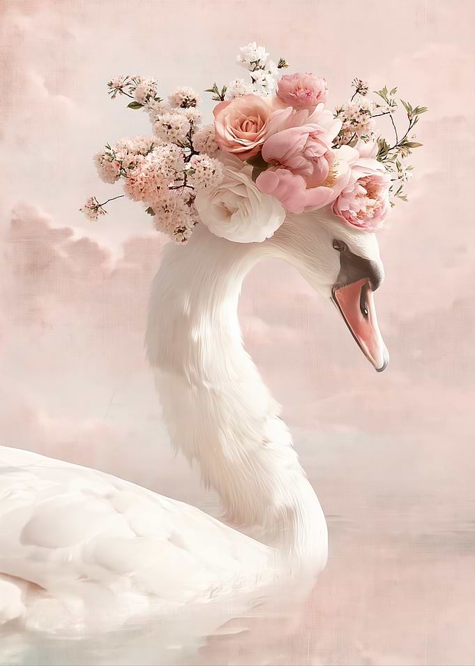 Swan with Floral Crown