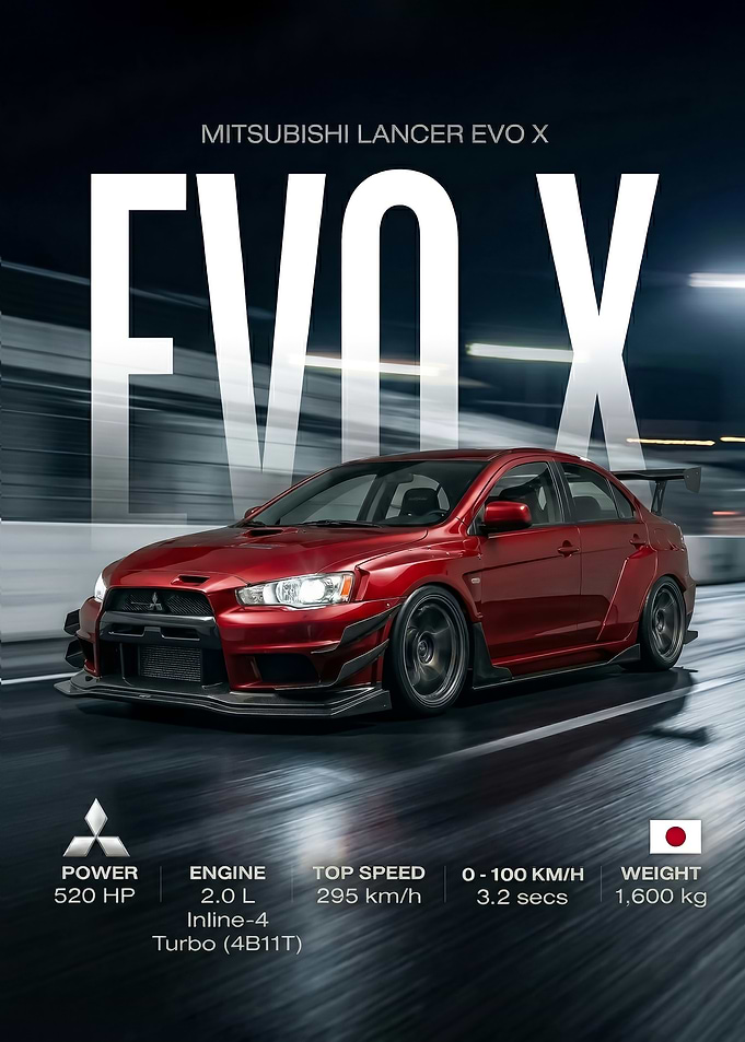 sport Mitsubishi Lancer Evo X Poster