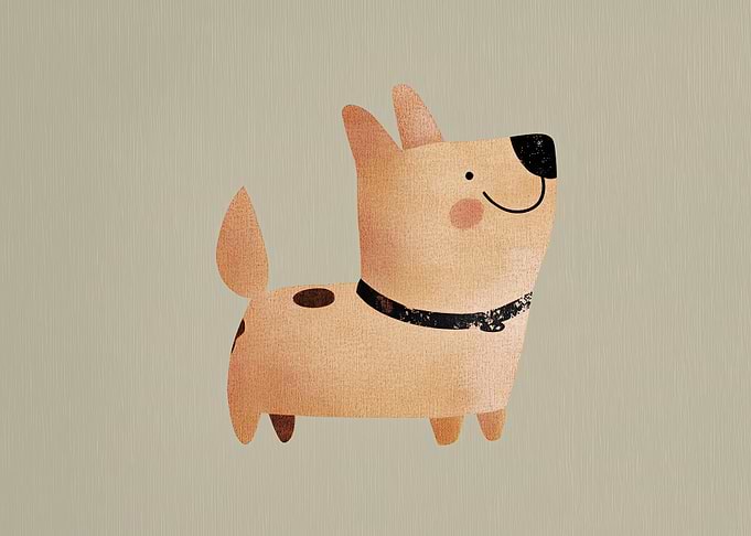 Cute Cartoon Dog Illustration