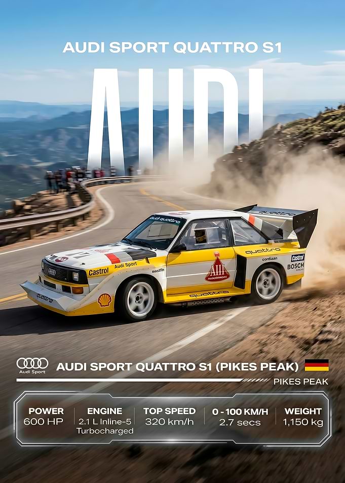 racing Audi Sport Quattro S1 poster