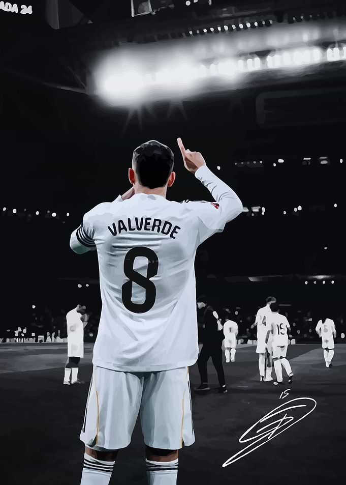 Valverde celebrating on the field