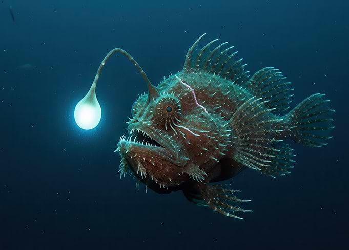 Anglerfish with glowing lure