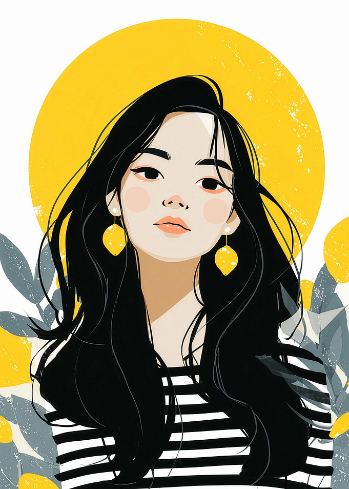 Young Woman with Lemon Earrings