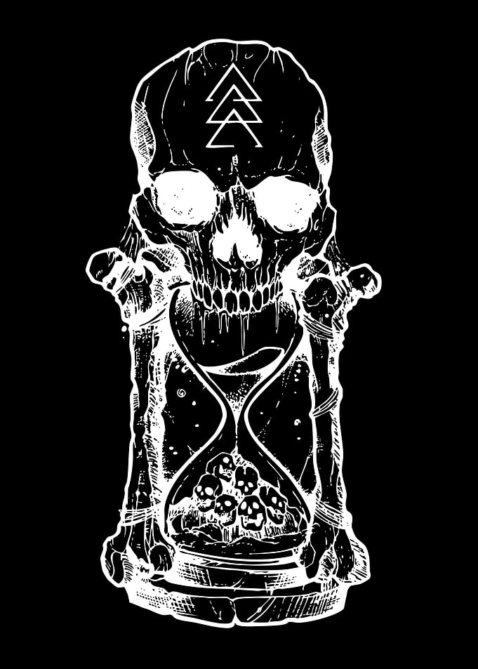 Skull Hourglass with Skulls