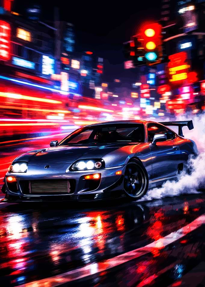 Drifting Supra in Neon City