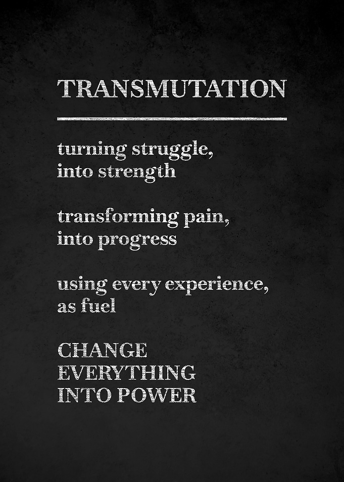 Transmutation Inspirational Text Art