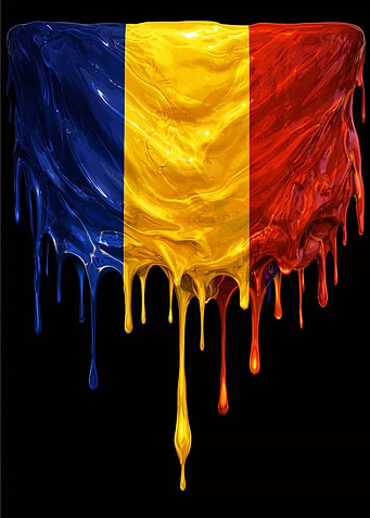 Dripping Romanian Flag
