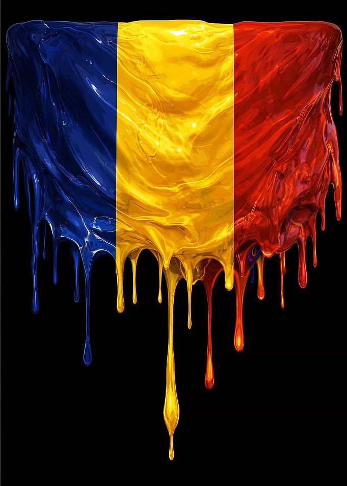 Dripping Romanian Flag