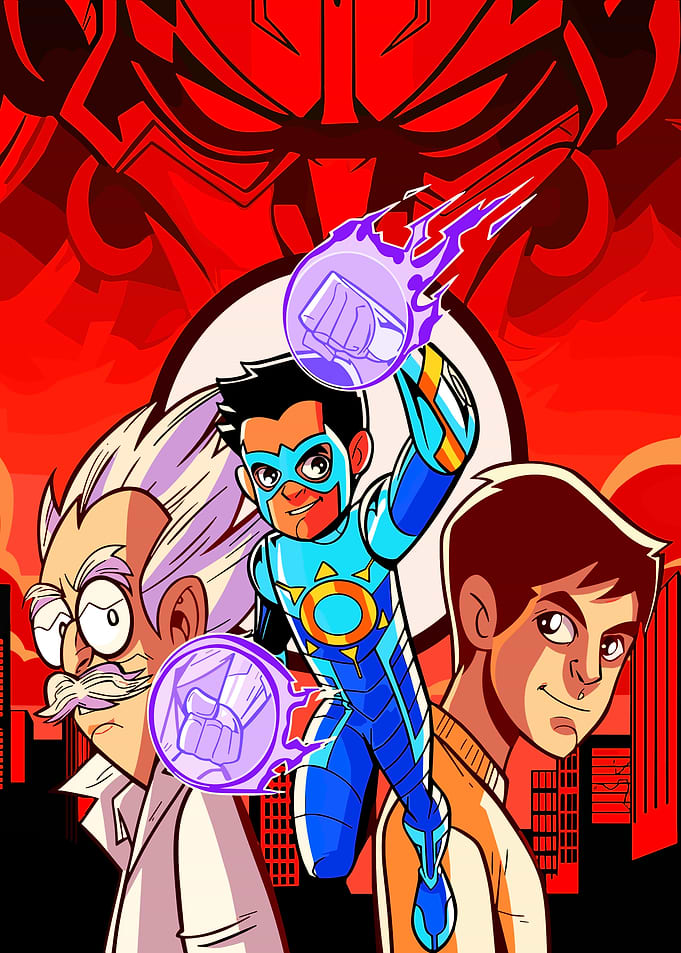 Superhero team with villain background