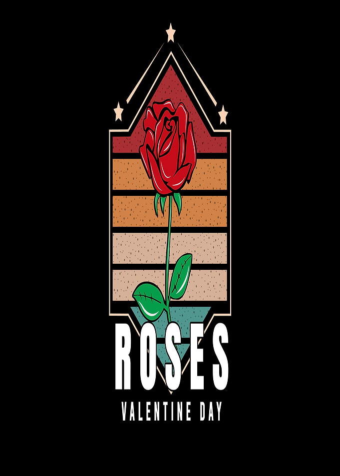 Retro Valentine's Day Rose Design