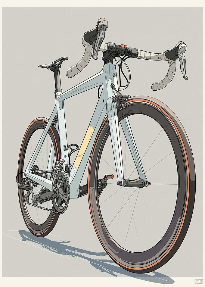 Modern Road Bicycle Illustration