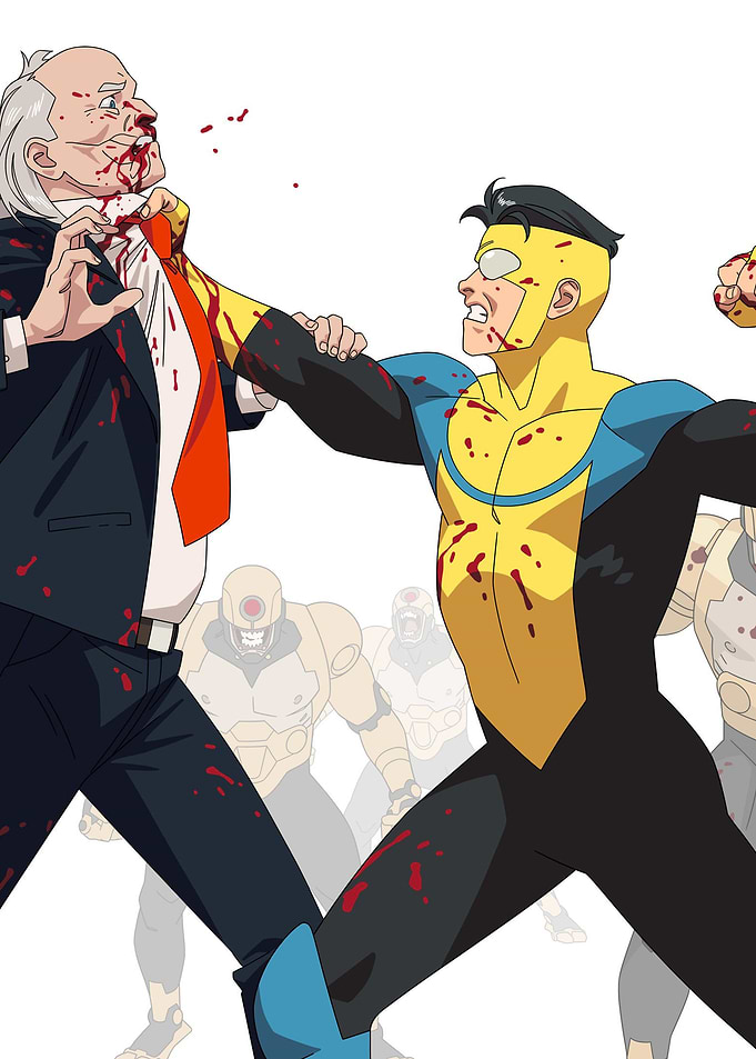 Invincible fighting Omni-Man