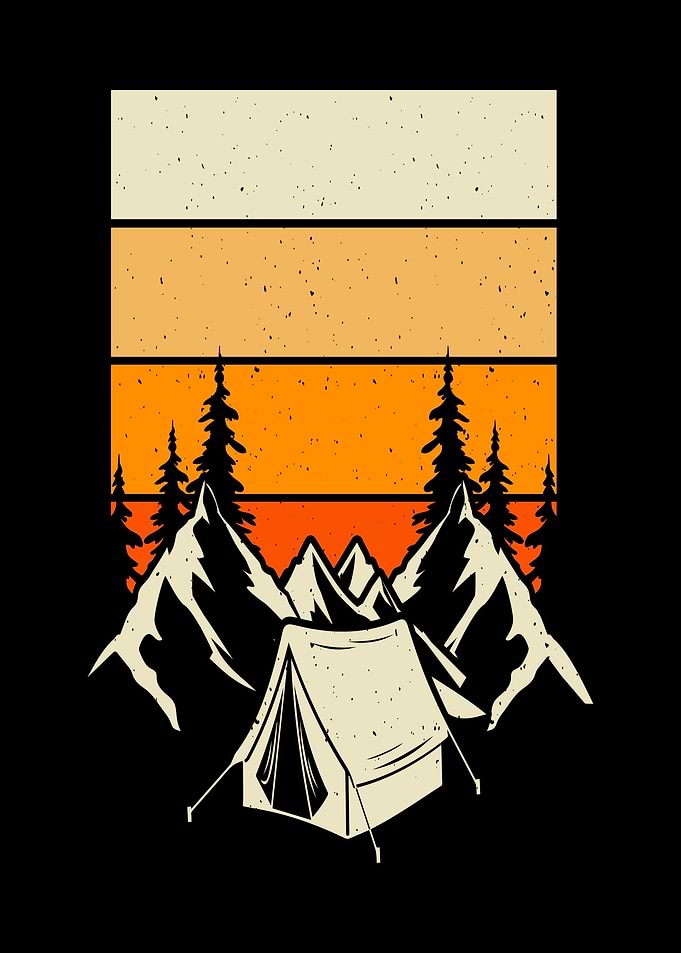 Retro Camping Landscape