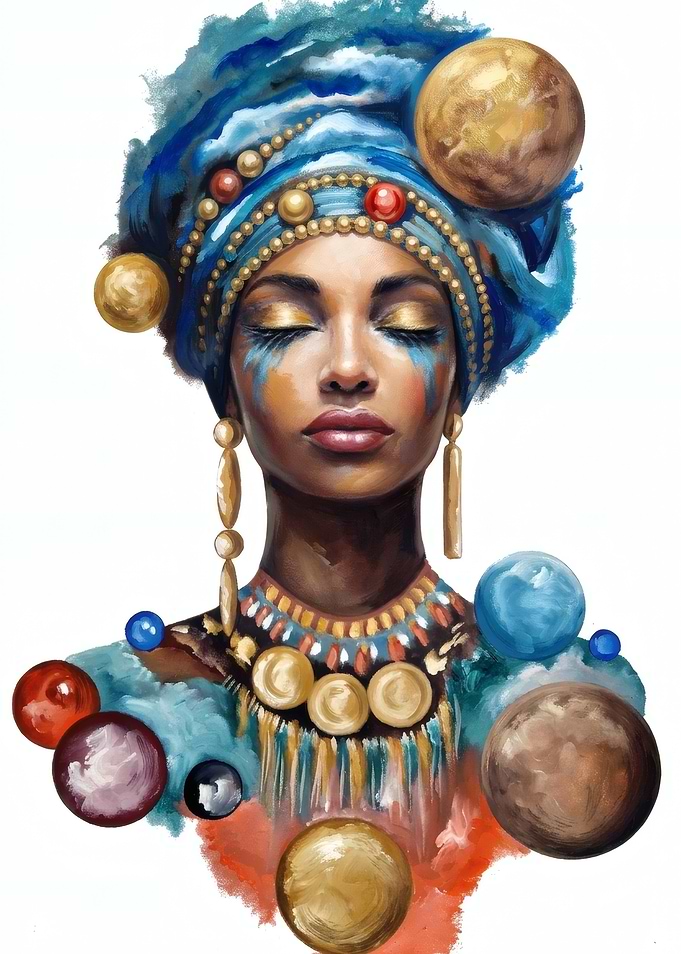 Woman with Celestial Ornaments
