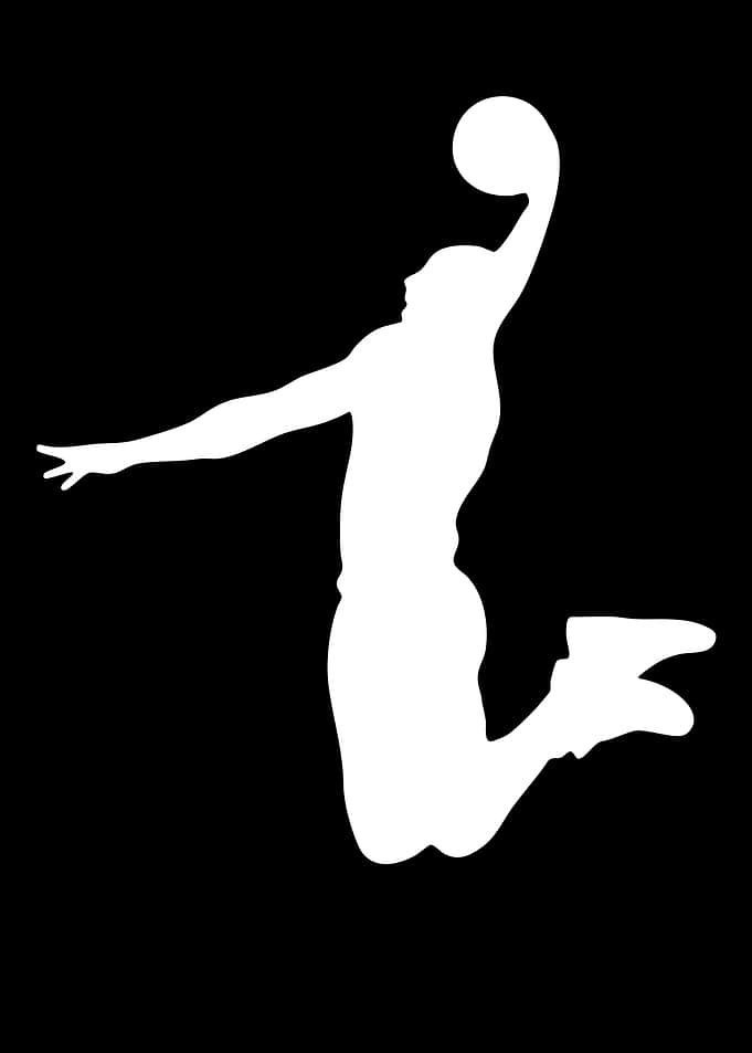Basketball Player Dunking Silhouette