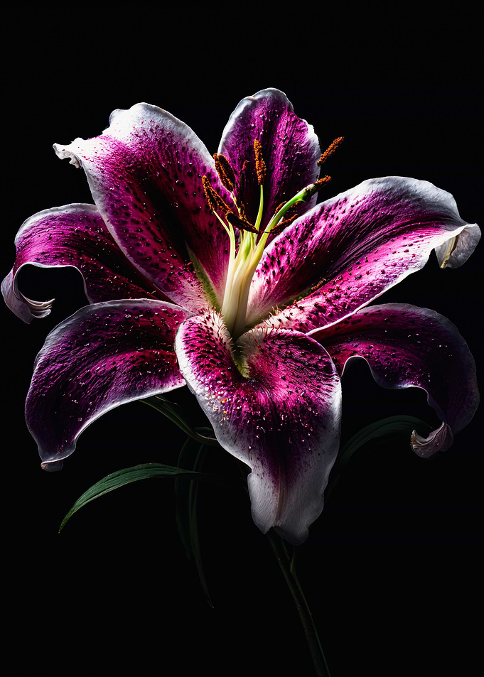 Vibrant Purple Stargazer Lily Portrait