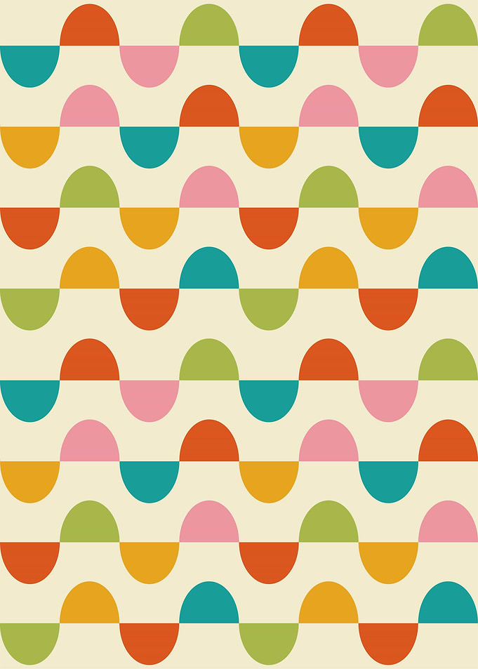 Retro Wavy Geometric Pattern