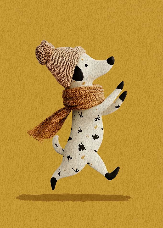 Dalmatian Dog in Winter Attire