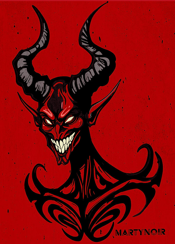 Demonic Figure with Horns