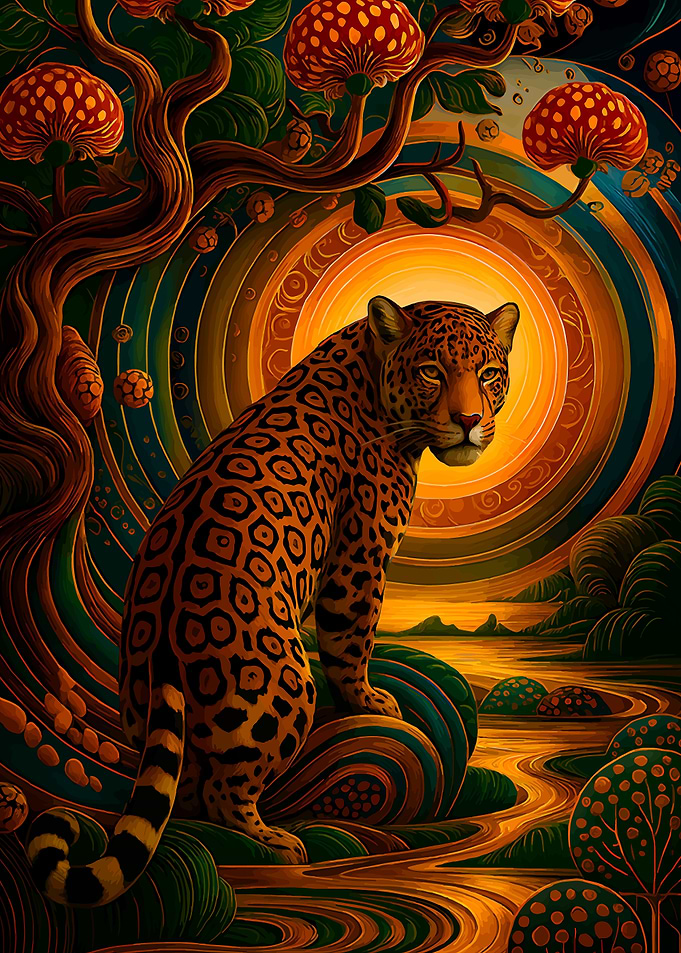 Jaguar in a Mystical Forest
