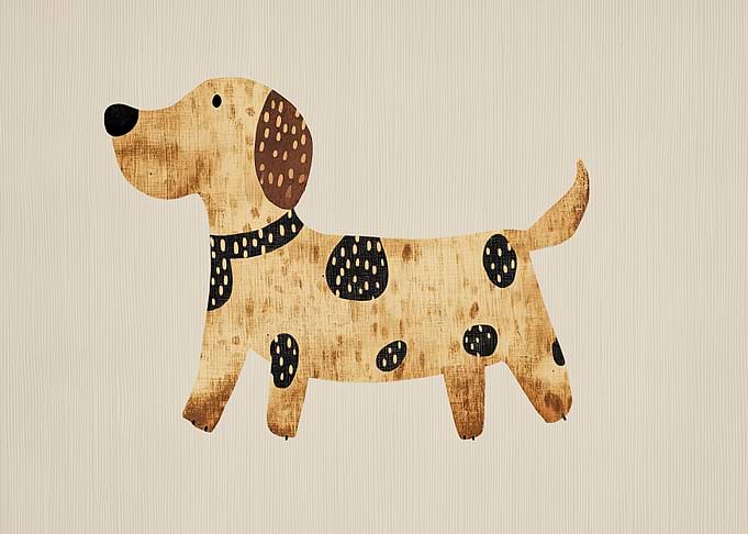 Cute Cartoon Dog with Spots