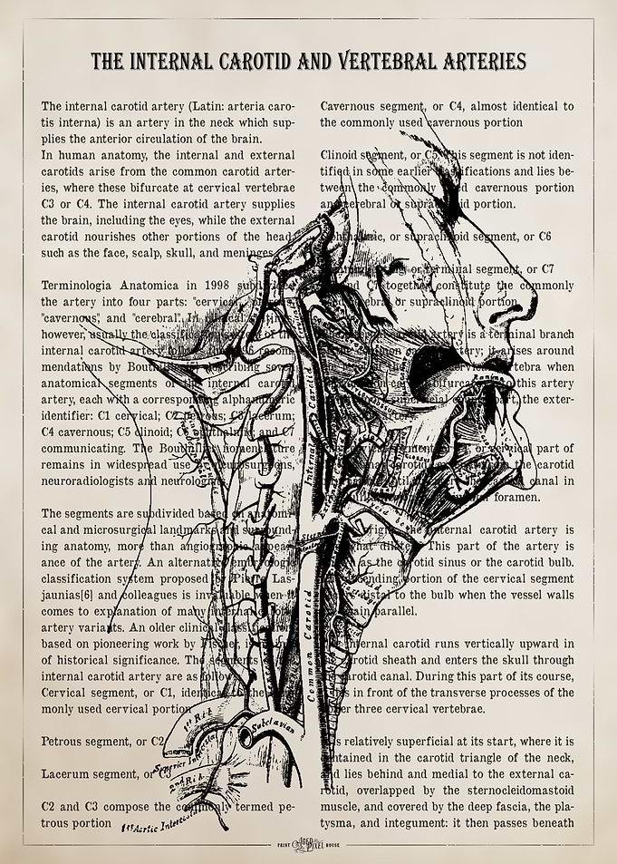 Anatomical Illustration of Neck Arteries