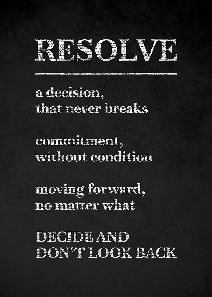 Resolve Motivational Text Art