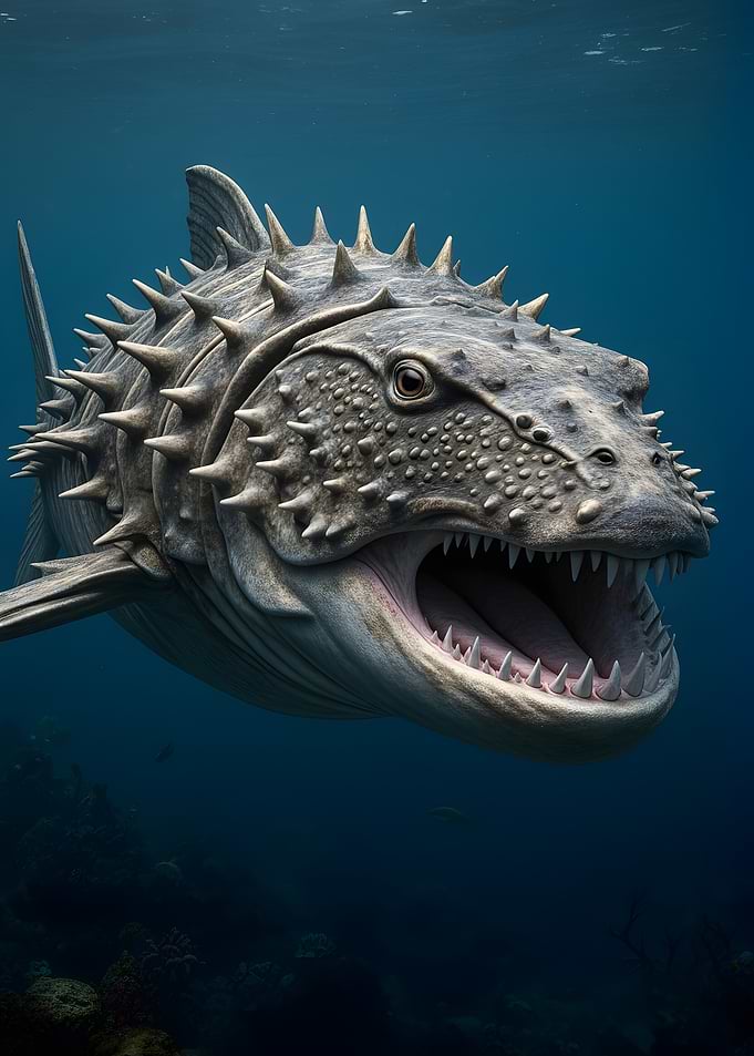 Spiky prehistoric sea monster