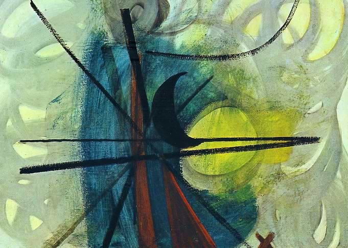 Abstract Painting with Geometric Shapes
