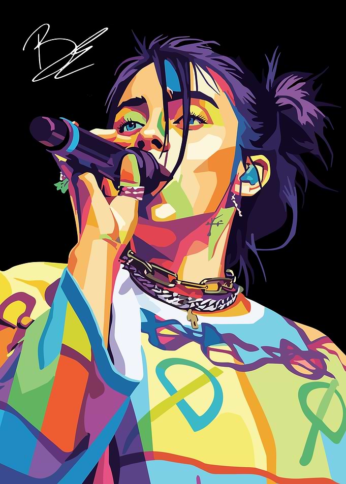 Billie Eilish Pop Art Portrait