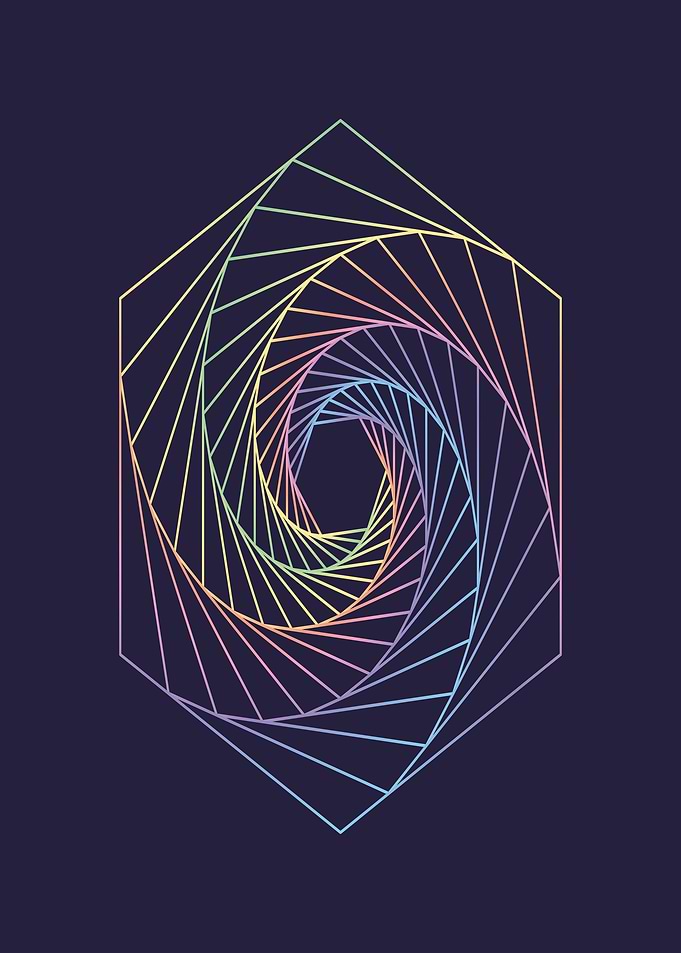 Geometric Hexagonal Swirl