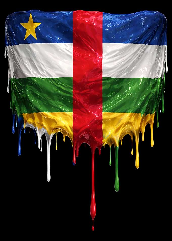 Dripping Central African Republic Flag
