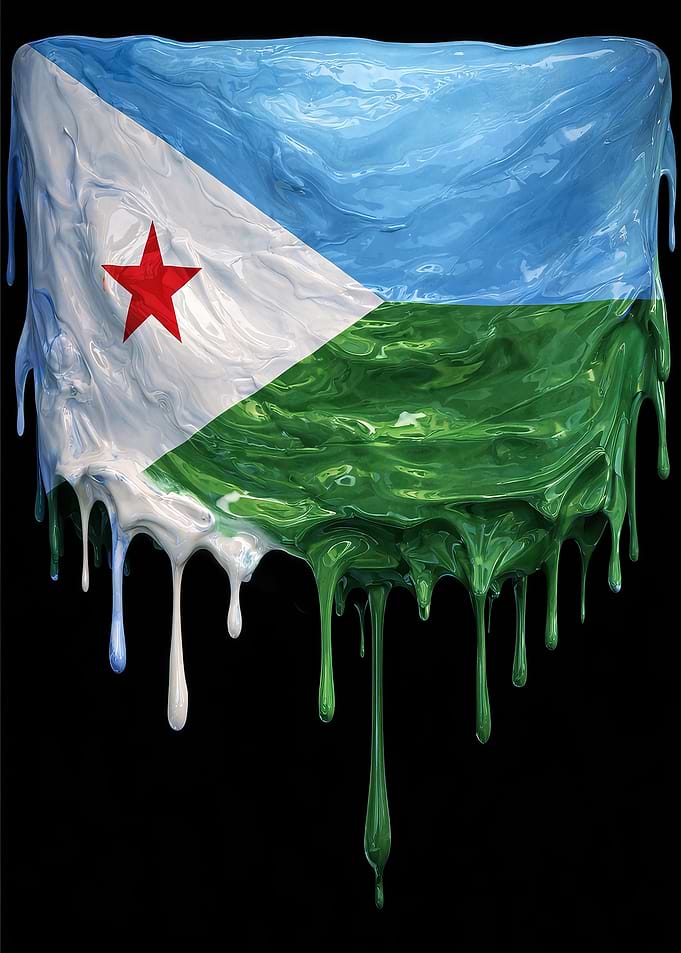 Dripping Flag of Djibouti