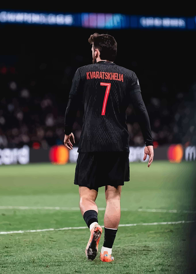 Football Player Kvaratskhelia Walking