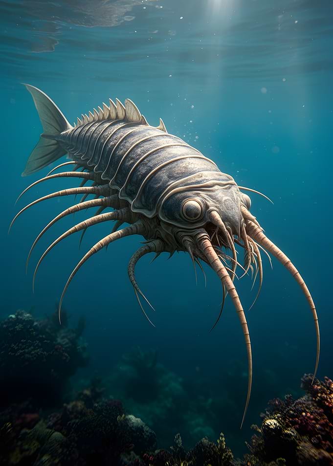 Ancient Sea Creature in Blue Water