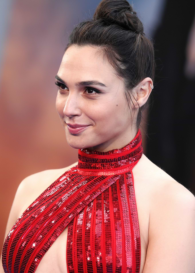 Gal Gadot in a red sequined dress