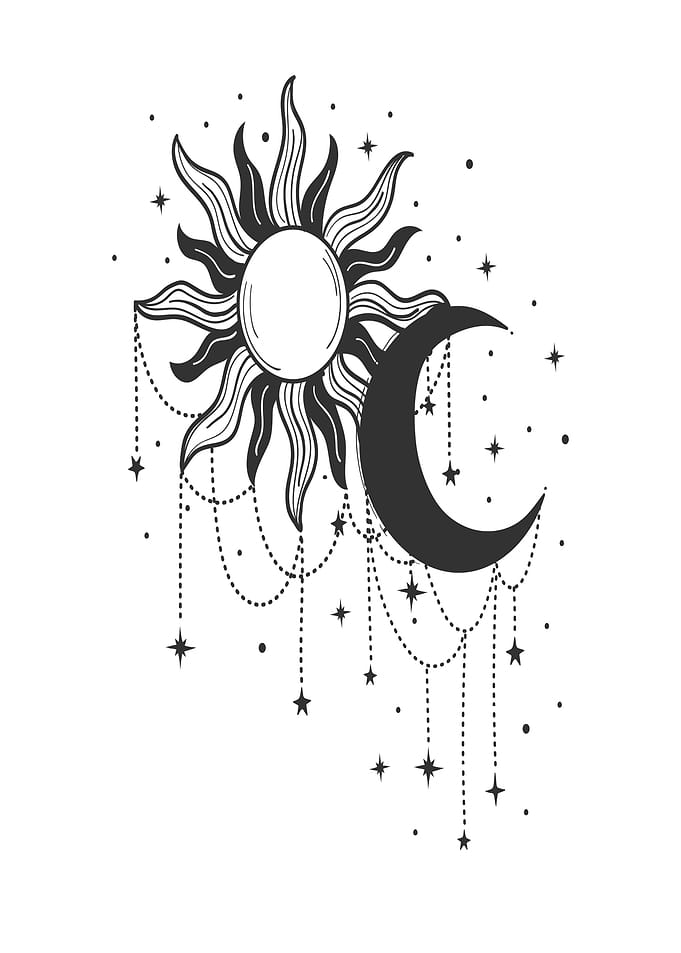 Sun and Moon Celestial Design