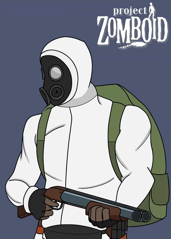 Project Zomboid Character with Shotgun