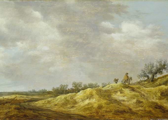 Landscape with figures on a hill