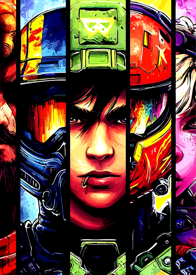 Vibrant Sci-Fi Character Montage